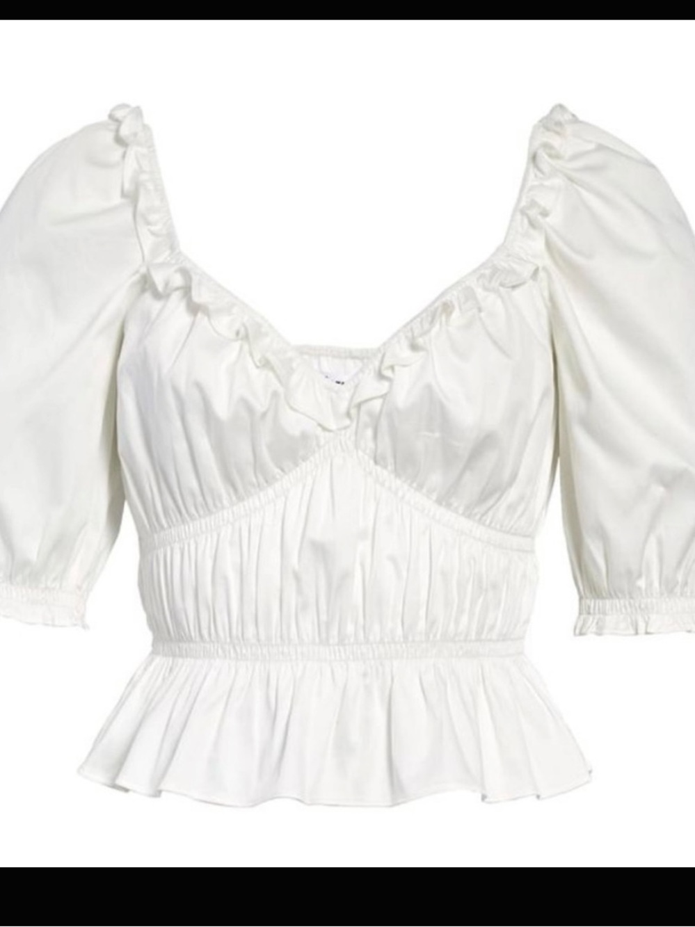 White Puff Sleeve Romantic Top